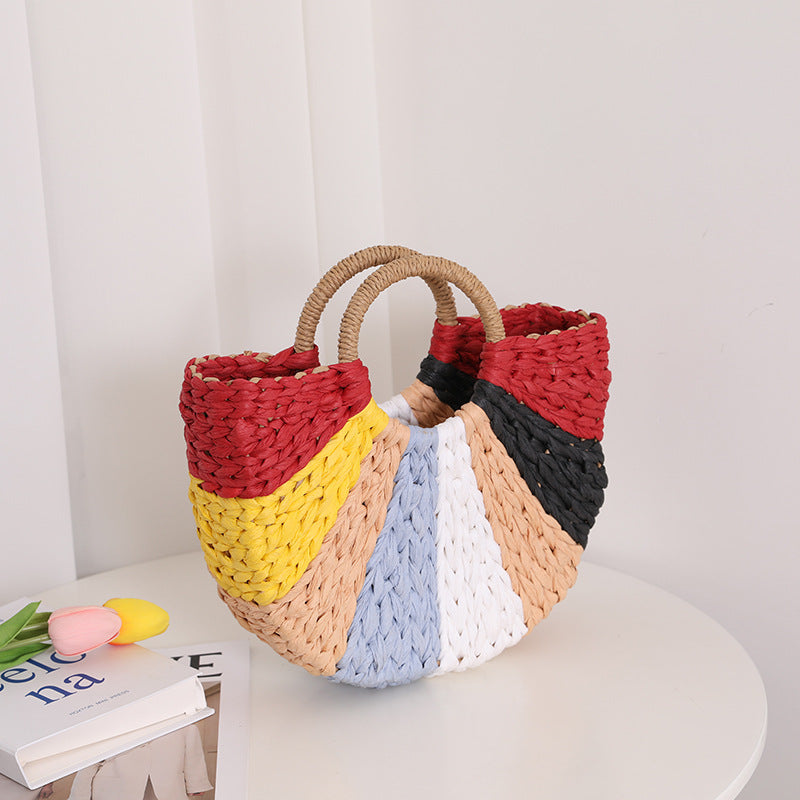 Siopsrl | Handmade wicker bag with colorful pattern Siopsrl
