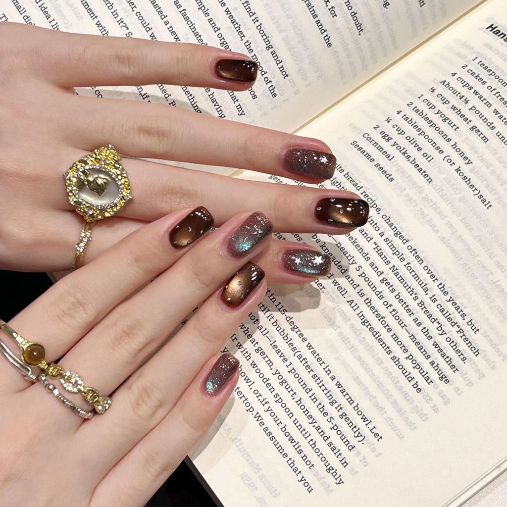 Siopsrl | Acrylic Nails with Shimmering Gradient Color Siopsrl