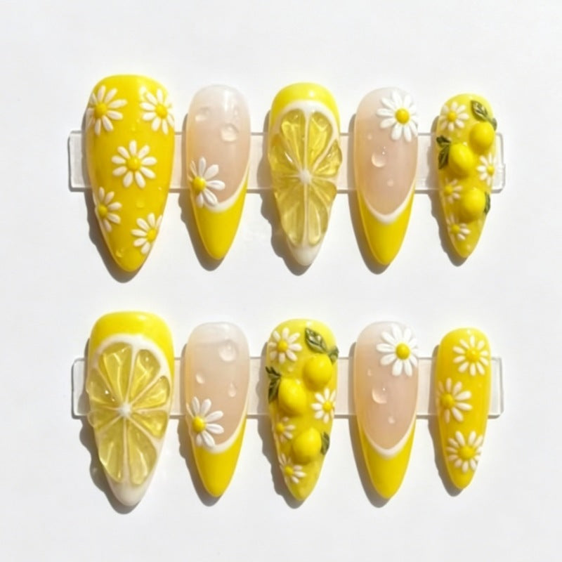 Siopsrl | Nature-Themed Artistic Press-On Nail Set Siopsrl
