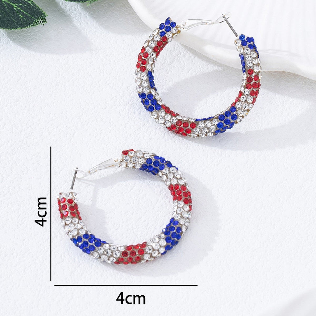 Women's sparkling hoops with rhinestone decoration and secure lever closure Siopsrl