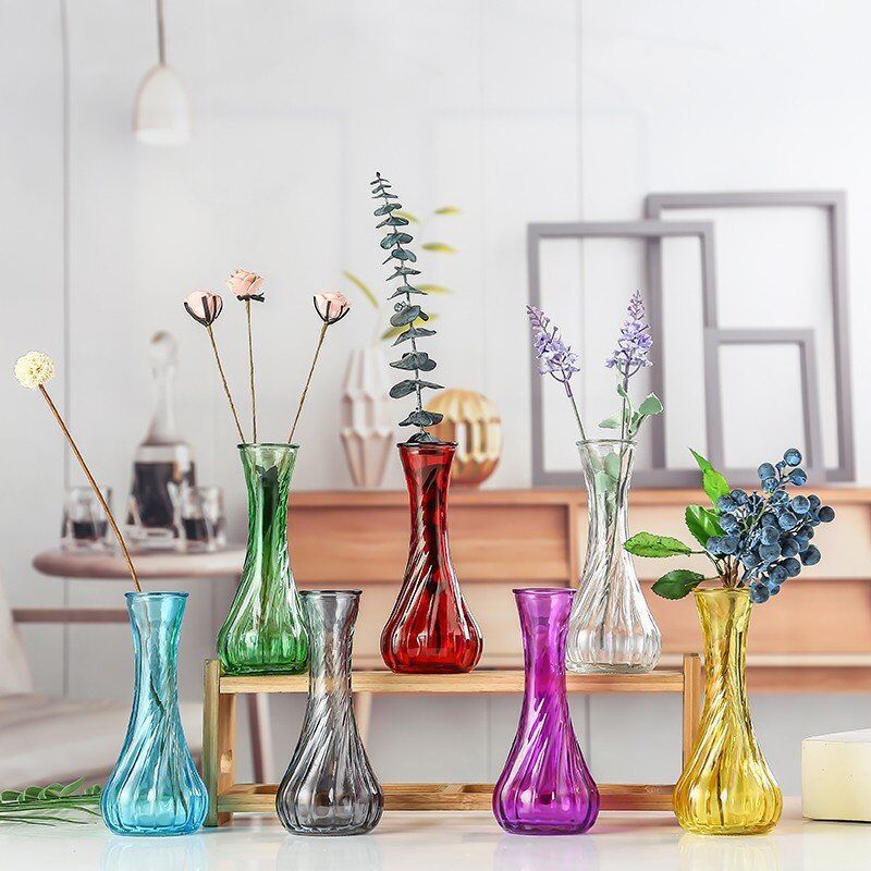 Siopsrl | Handblown glass bud vase with fluted neck and weighted base Siopsrl