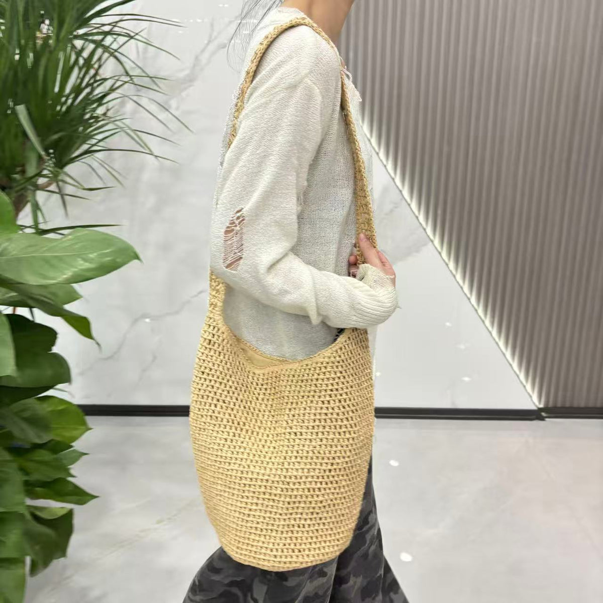 Siopsrl | Braided Natural Material Tote Bag Siopsrl