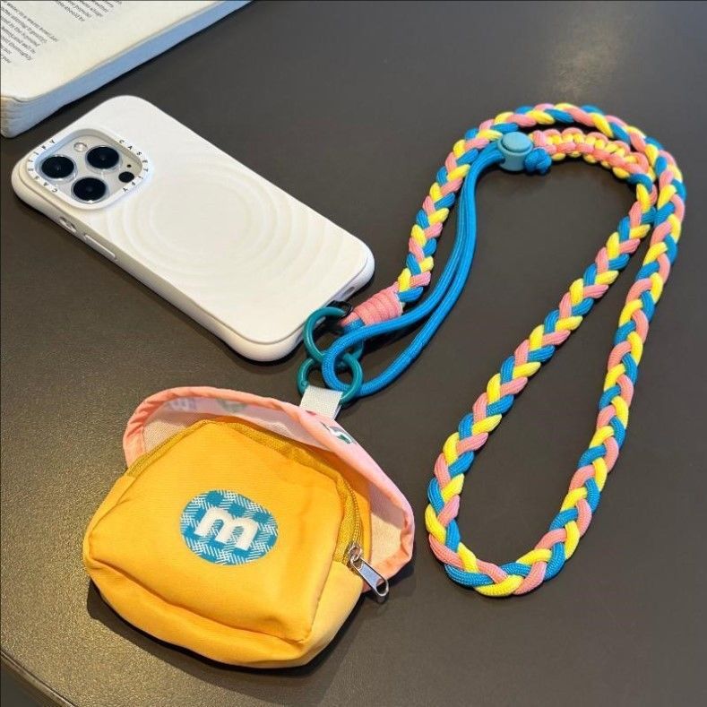 Siopsrl | Braided crossbody phone lanyard with detachable mini pouch and adjustable cord Siopsrl