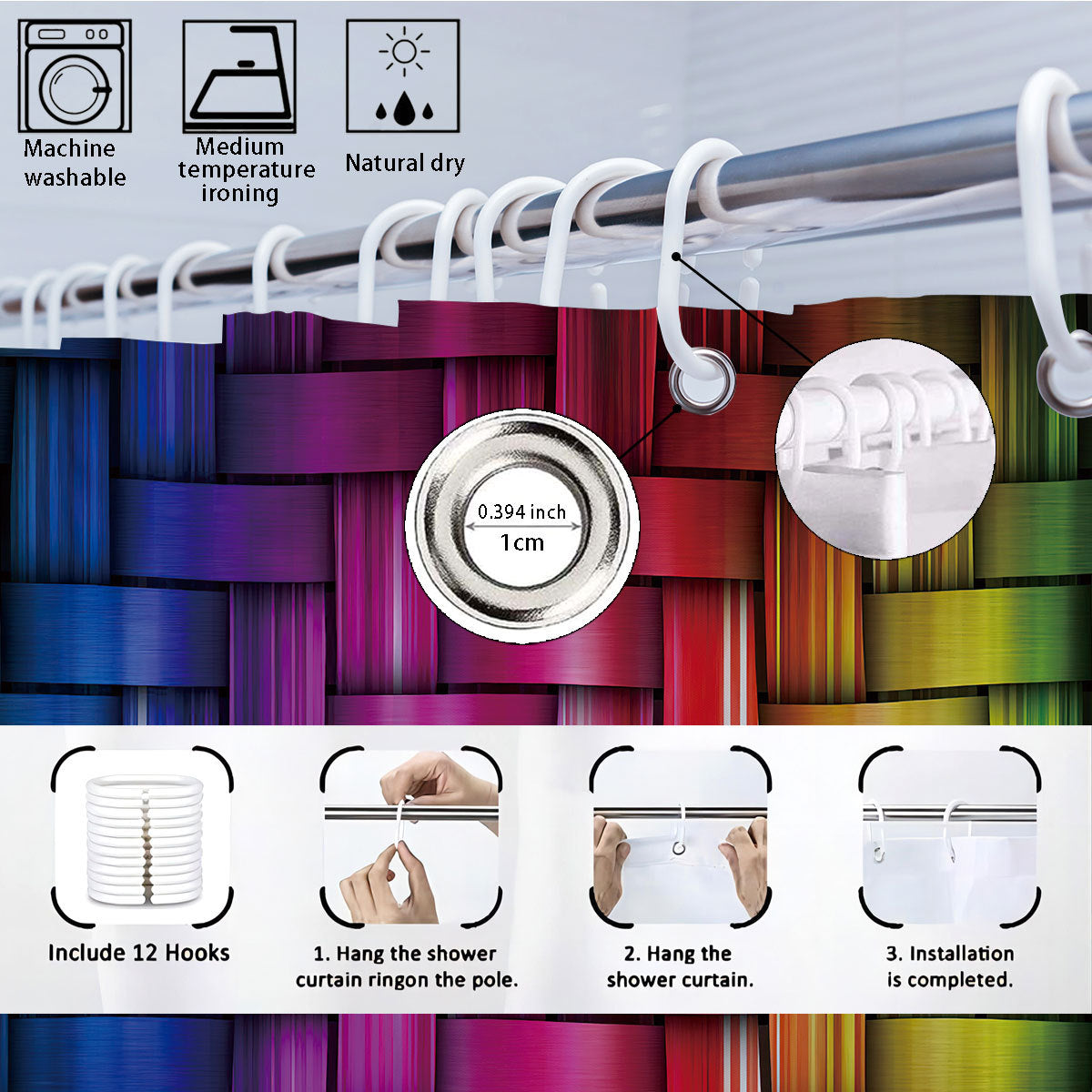 Siopsrl | Digital Cube Pattern Bathroom Set Siopsrl