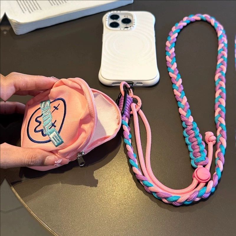Siopsrl | Braided crossbody phone lanyard with detachable mini pouch and adjustable cord Siopsrl