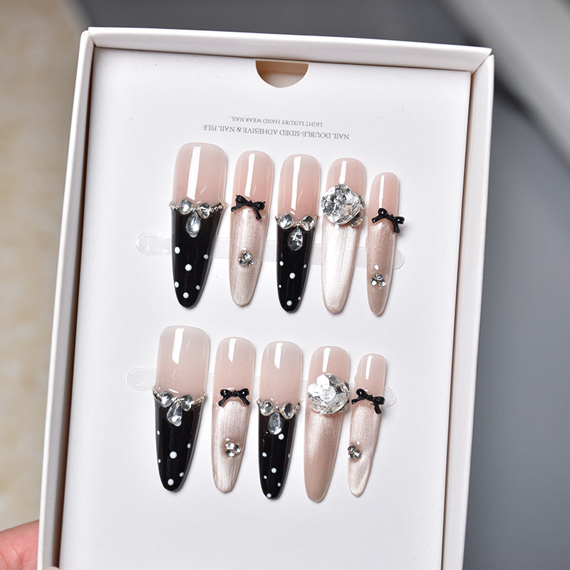 Siopsrl | Premium Crystal-Decorated Stiletto Press-On Nail Extensions Siopsrl