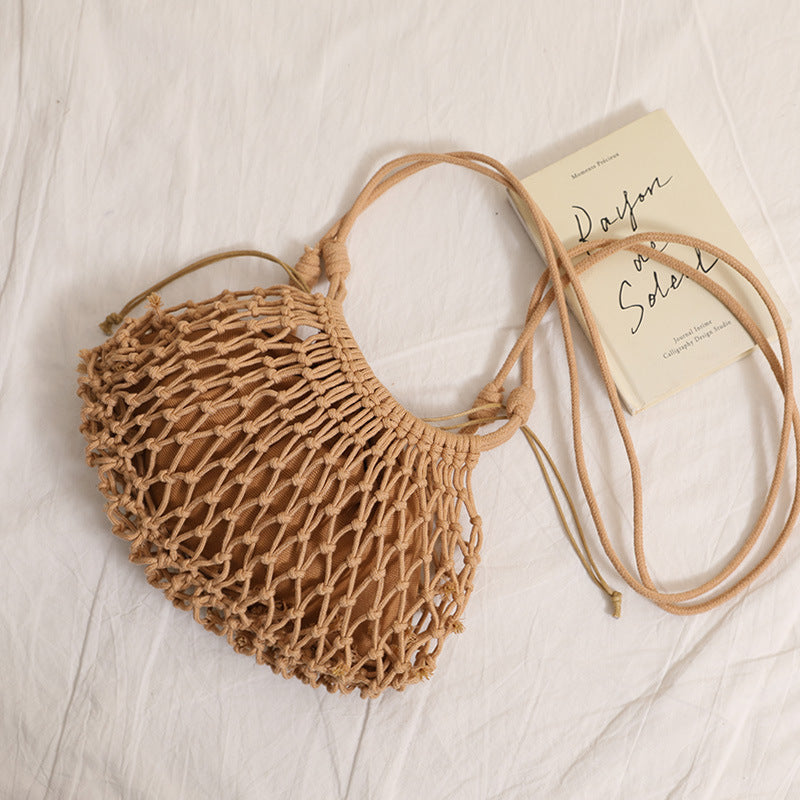 Siopsrl | Fine macrame crossbody bag with reinforced carrying strap Siopsrl