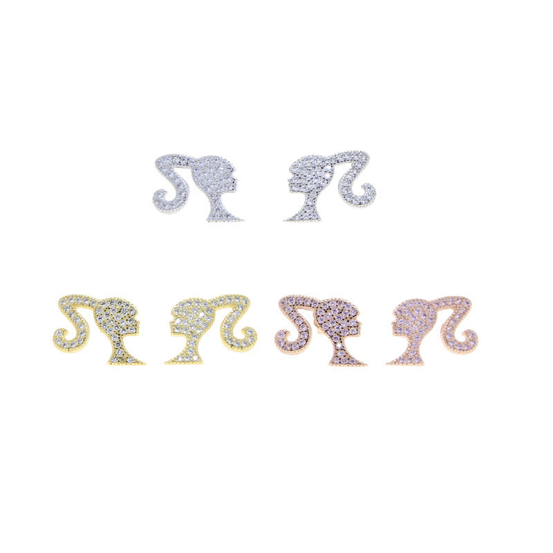 Heart-Shaped Glitter Earrings Siopsrl