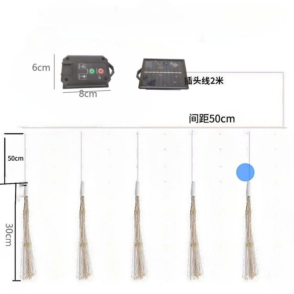 Solar-Powered Starburst Hanging LED Garden Lights With Waterproof Firework-Shaped Clusters And Automatic Dusk-To-Dawn Sensor Siopsrl