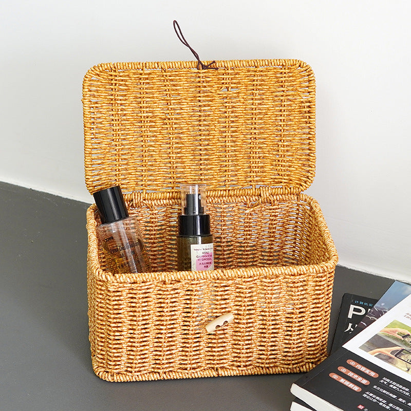 Women Large Storage Basket with Lid Siopsrl