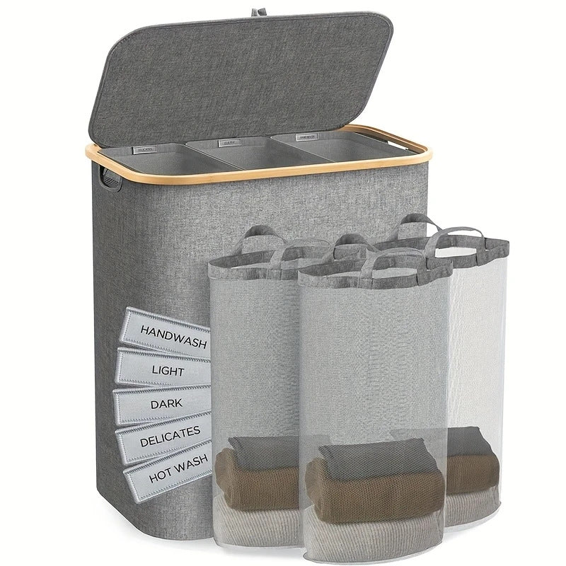 Laundry separation system with multiple compartments and lid Siopsrl
