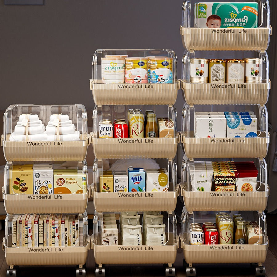 Multi-Tier Storage Organizer with Transparent Baskets Siopsrl