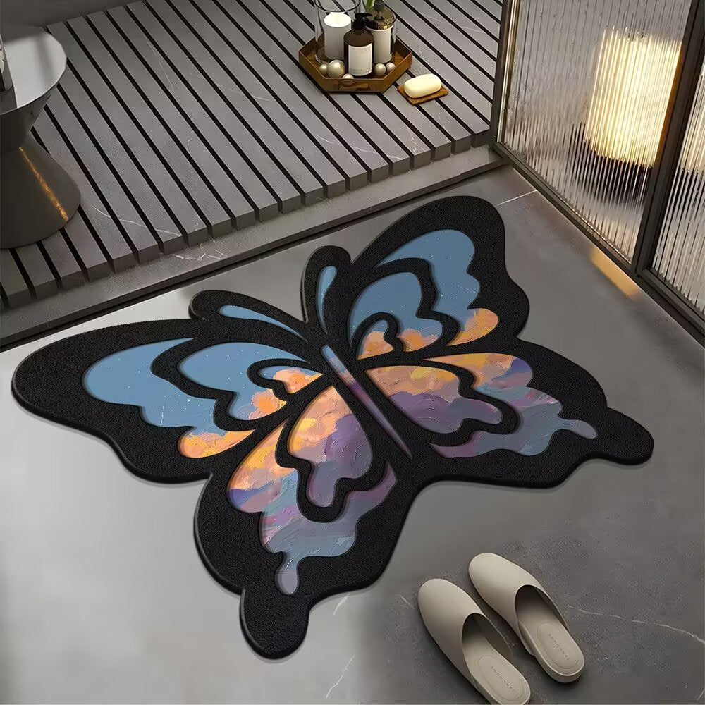Siopsrl | Artistic Butterfly Shaped Area Mat