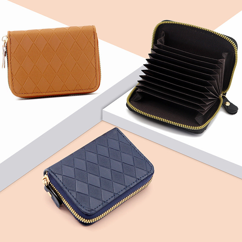 Siopsrl | Elegant Diamond-Patterned Zip Wallet