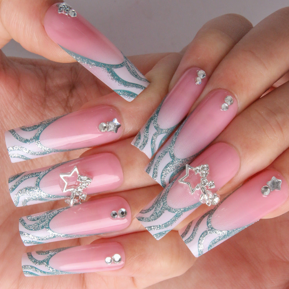 Siopsrl | Glittery Star-Embellished Press-On Nails Siopsrl