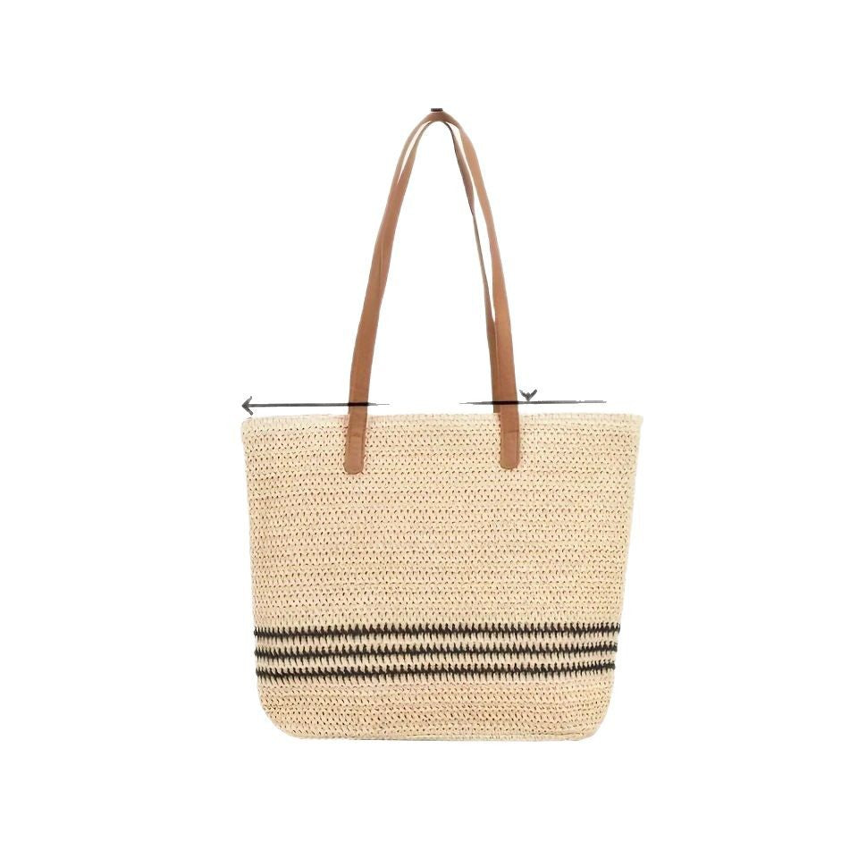 Siopsrl | Spacious fabric tote bag with leather handles Siopsrl