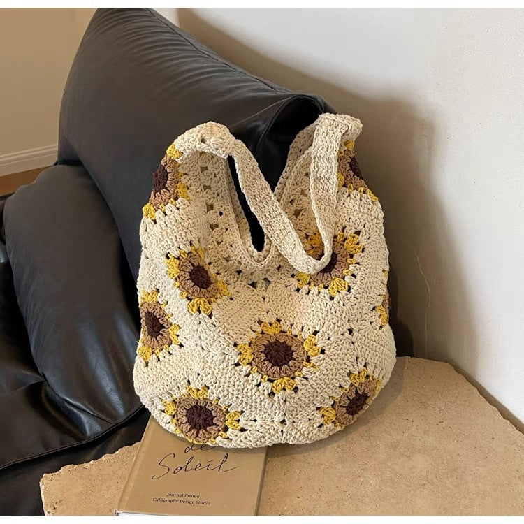 Siopsrl | Macrame Shopper with Colorful Flower Pattern Siopsrl