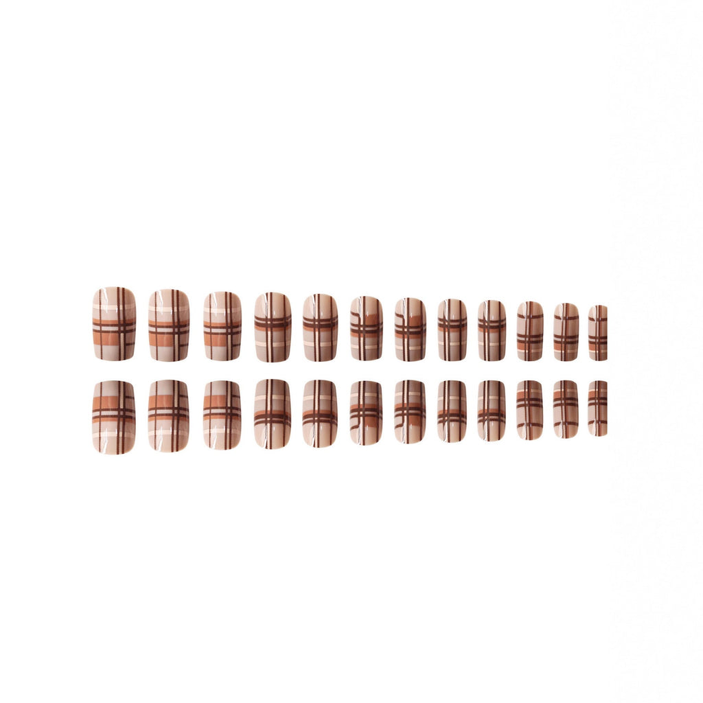 Siopsrl | Stylish Plaid Press-On Nail Set Siopsrl