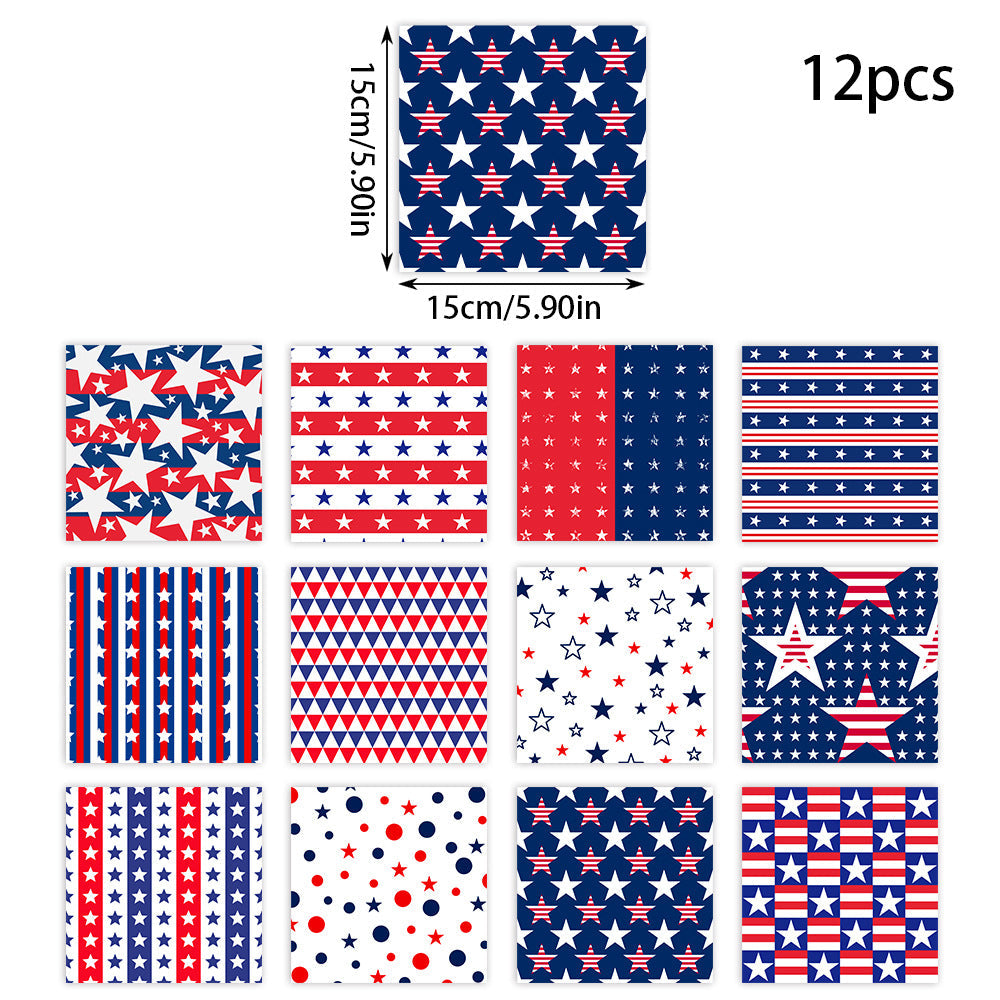 Siopsrl | Unisex patterned party napkins made of paper with star and stripe designs Siopsrl