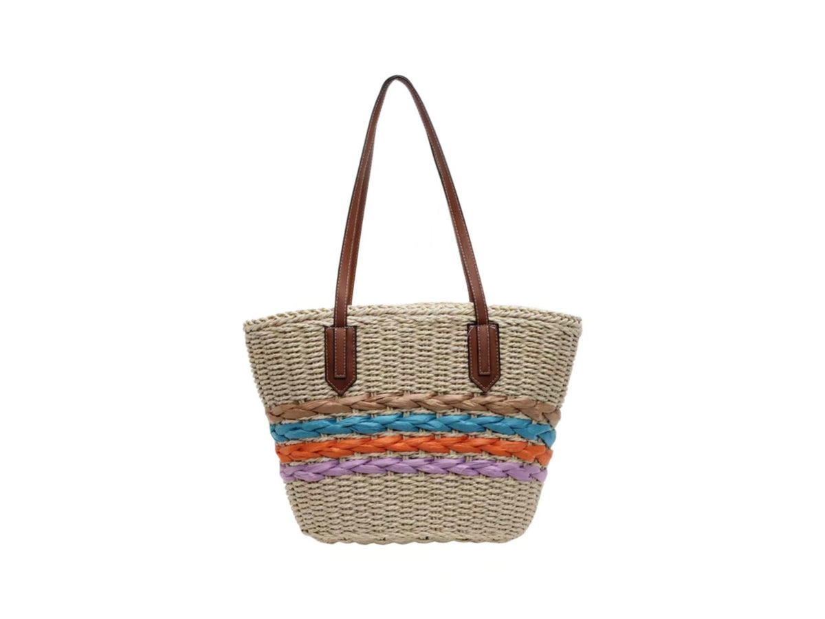 Siopsrl | Shoulder bag made of braided material with colorful detail Siopsrl