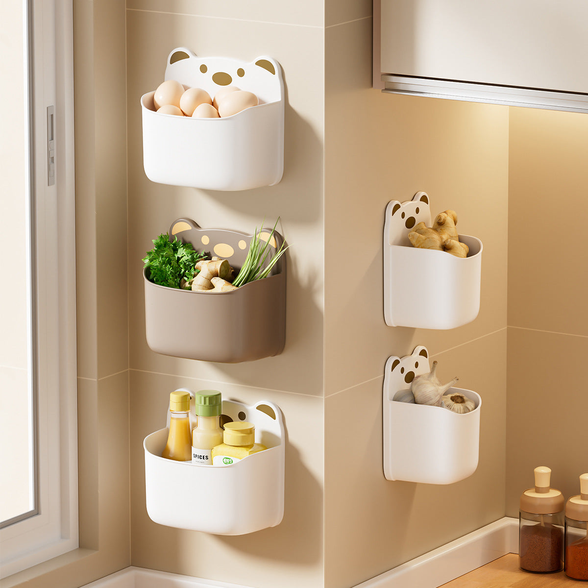 Wall-Mounted Cute Bear-Themed Storage Organizer Siopsrl