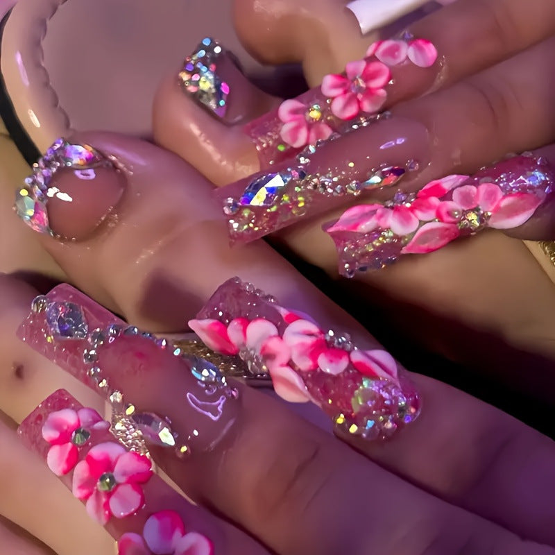 Siopsrl | Designer Floral Acrylic Nail Art Siopsrl