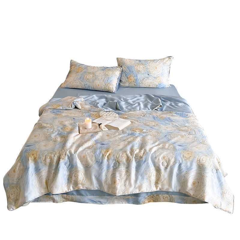 Bedding set made of cotton satin with subtle heart jacquard and silky glossy finish Bowlift