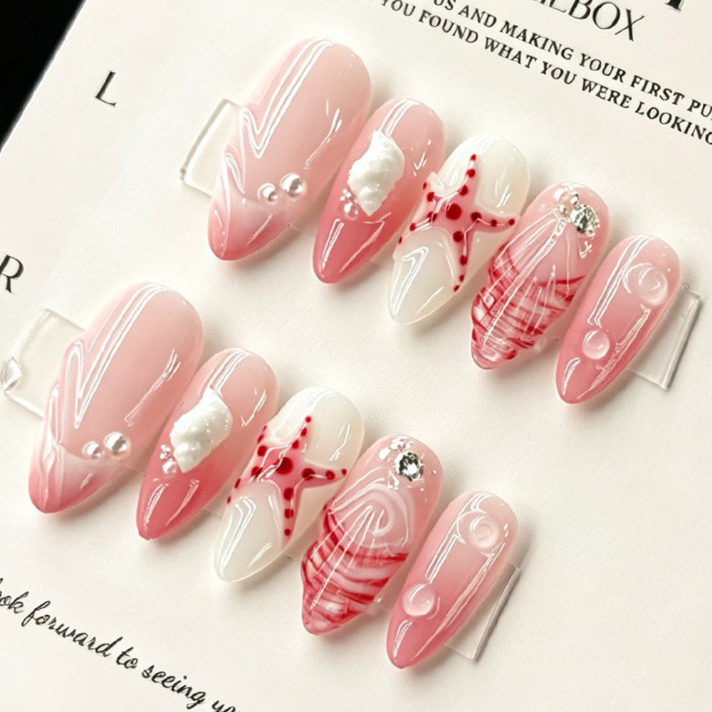 Siopsrl | Artificial nails in maritime style with starfish motifs Siopsrl