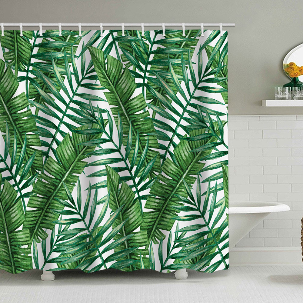 Siopsrl | Tropical Leaf Print Shower Curtain Siopsrl