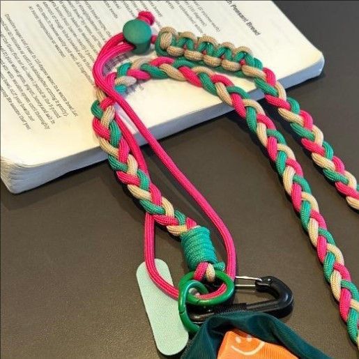 Siopsrl | Braided crossbody phone lanyard with detachable mini pouch and adjustable cord Siopsrl
