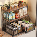 Rustic Two-Tier Storage Shelf Siopsrl