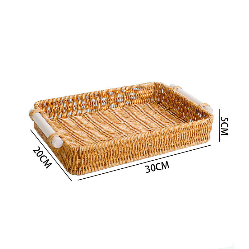 Women's Rectangular Basket with Integrated Handles Siopsrl