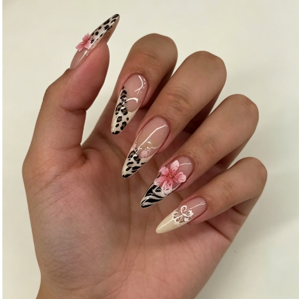 Siopsrl | Artistic Floral and Animal Print Press-On Nails Siopsrl