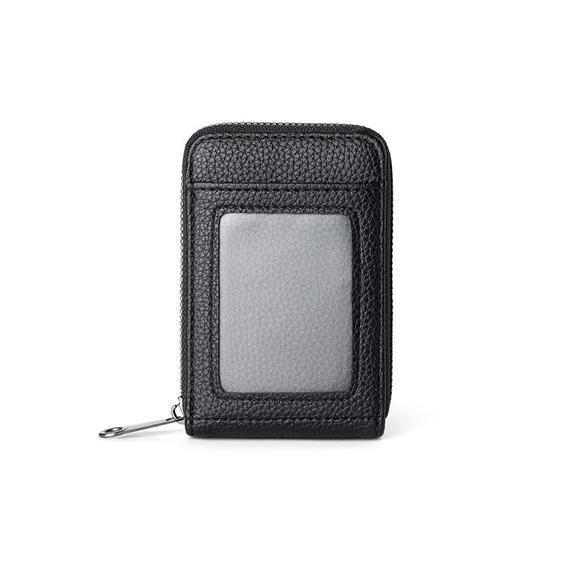 Siopsrl | RFID-Blocking Textured Leather Zip Card Holder Siopsrl
