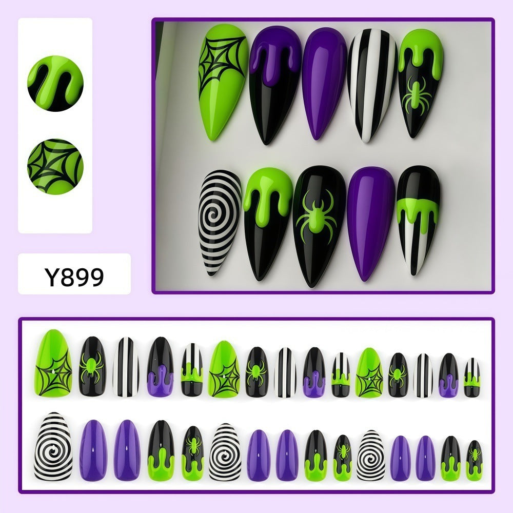 Halloween Art Nail Set with Spider and Ghost Design Siopsrl