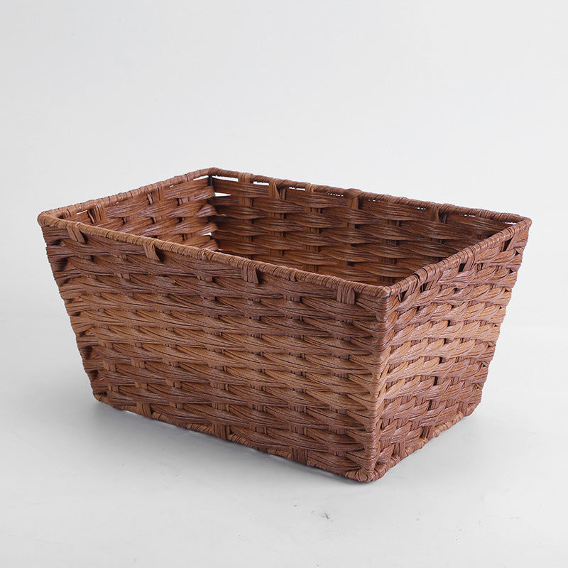 Rectangular Woven Storage Basket with Durable Construction and 30 × 20 cm Size