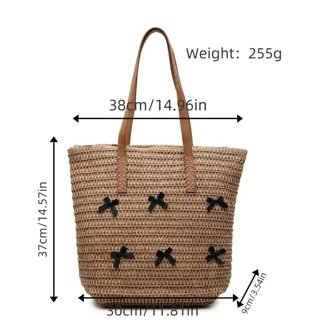 Siopsrl | Trendy large beach bag with original bow appliqués Siopsrl