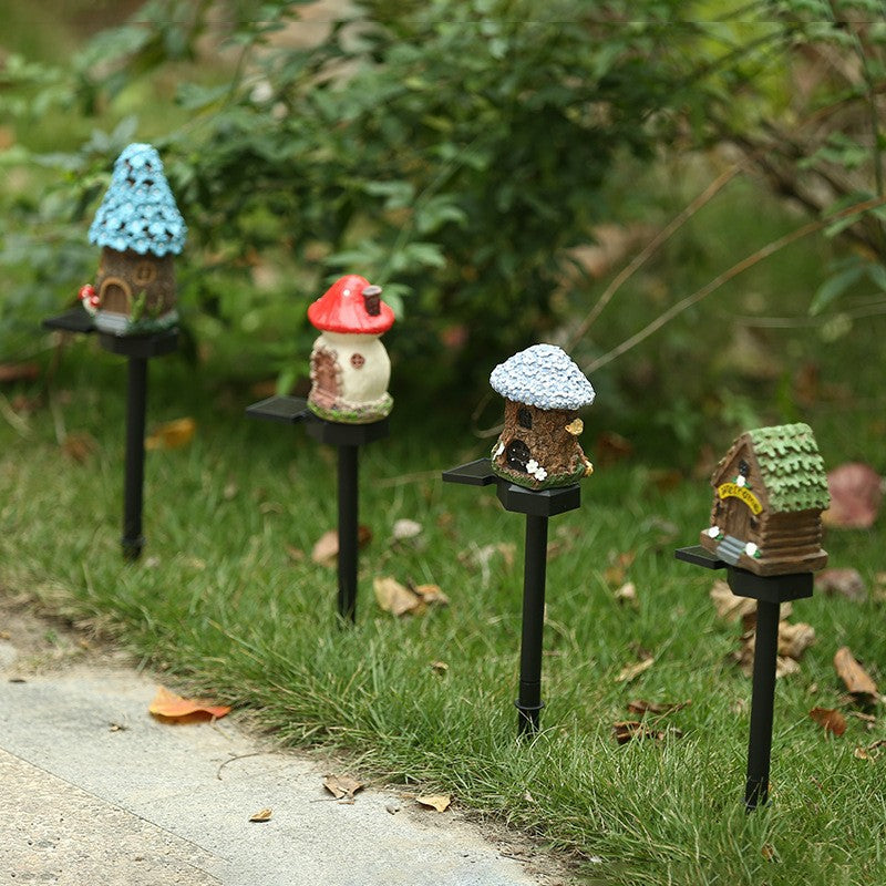 Siopsrl | Solar Mushroom House Garden Stake Light With Rechargeable Battery Siopsrl