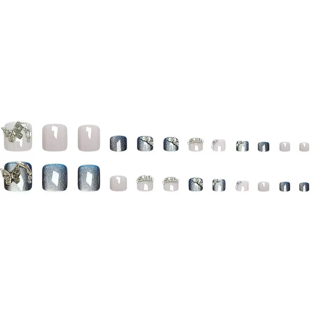 Siopsrl | Artificial nail set with elegant 3D decorations and glitter accents Siopsrl
