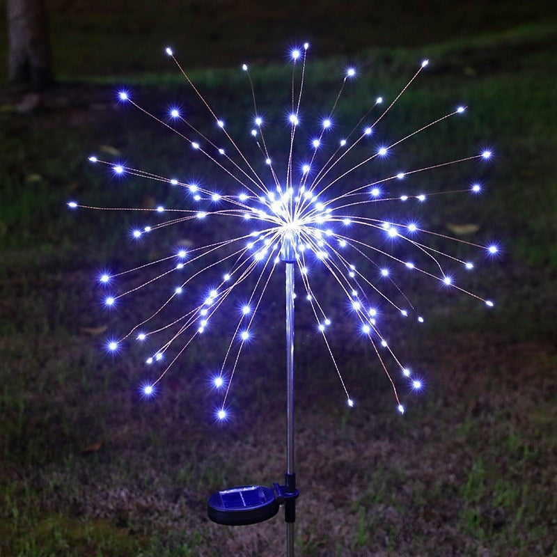 Solar Firework Garden Stake LED Starburst Light With Telescoping Stainless Stake Siopsrl