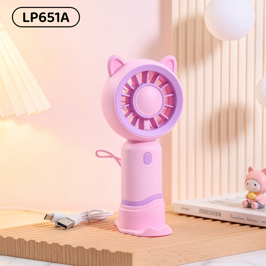 Siopsrl | Women's portable hand fan with cute cat design Siopsrl