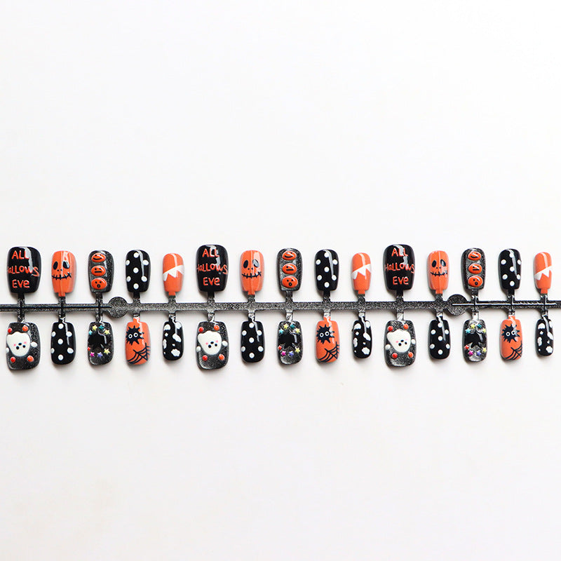 Festive Halloween-Themed Press-On Nail Set Siopsrl