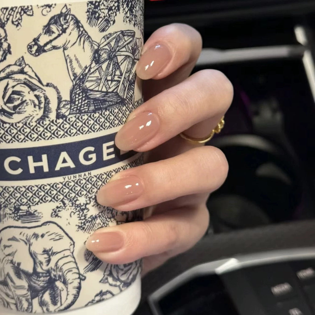 Siopsrl | Glossy Natural Press-On Nail Set Siopsrl