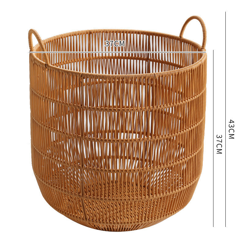 Women Braided Storage Basket with Practical Handles Siopsrl