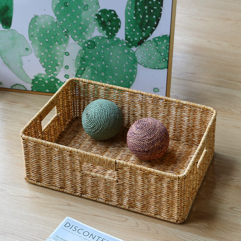 Handcrafted Large Rectangular Wicker Storage Basket Siopsrl