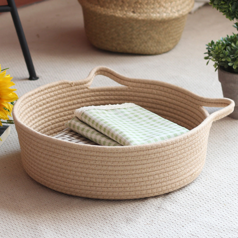 Handcrafted storage basket with handles Siopsrl