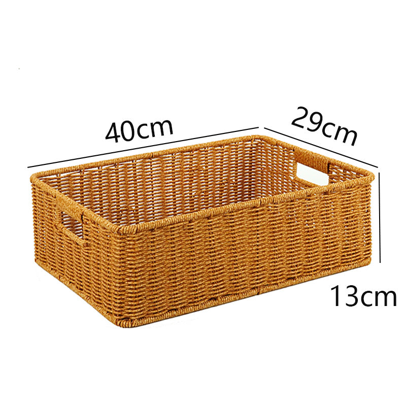 Women's Rectangular Storage Basket Made of Natural Wicker Siopsrl