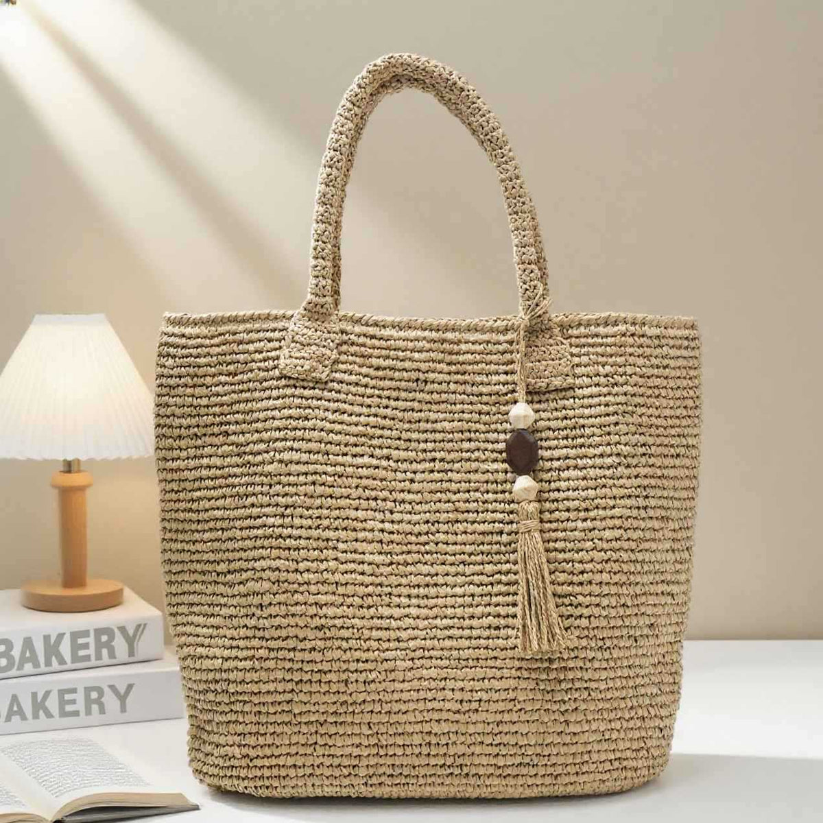 Handmade basket bag with unique fringe pendant Siopsrl