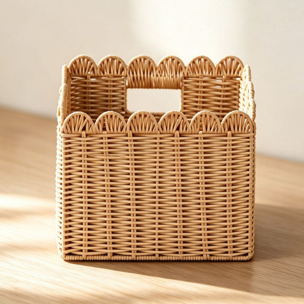 Handcrafted storage basket with curved edge Siopsrl