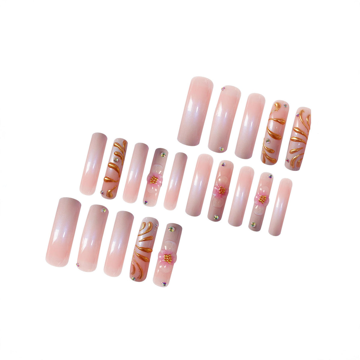 Siopsrl | Luxury Gold-Accented Press-On Nail Art Siopsrl